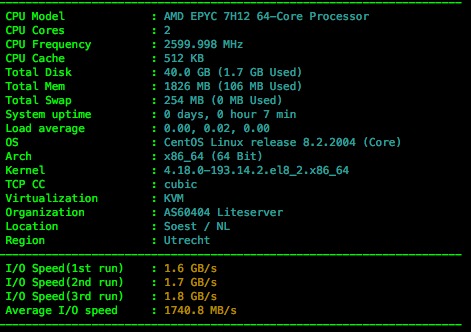 liteserver 2核2G 40g Nvme固态 荷兰kvm [vps主机测评]